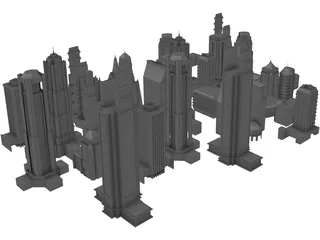 Skyscrapers Collection 3D Model