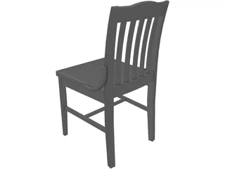 Old American School Chair 3D Model