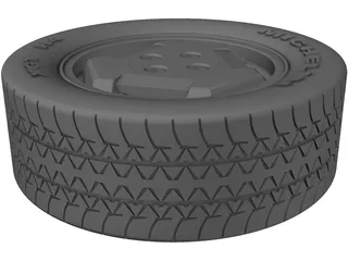 Wheel with Tyre 3D Model