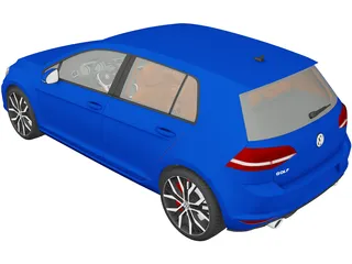 Volkswagen Golf GTI VII (2014) 3D Model