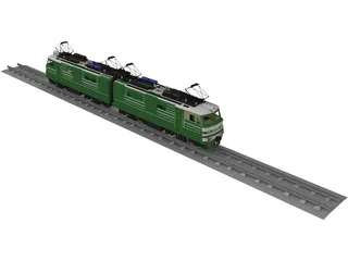 Locomotive Train Russian 3D Model