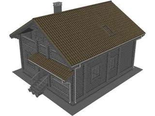 Wood House 3D Model