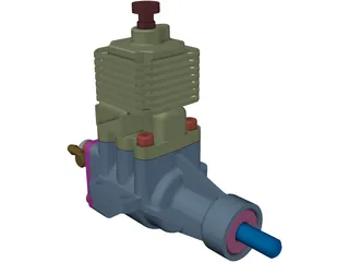 Ethanol RC Auto Combustion Engine 3D Model