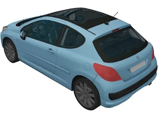 Peugeot 207 3-Door (2006) 3D Model