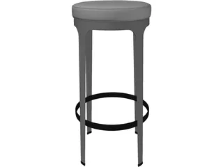 High Metal Barstool 3D Model