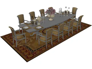 Tables and Chairs 3D Model