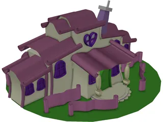 Minnie Mouse Cartoon House 3D Model