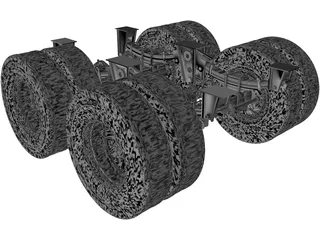 Truck Axle 12 Ton 3D Model