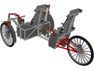 Human Power Hybrid Vehicle 3D Model
