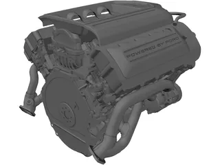 Ford 5.0 Coyote Engine 3D Model