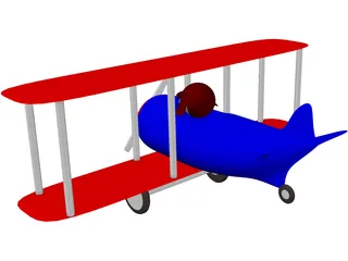 Cartoon Toy Airplane 3D Model