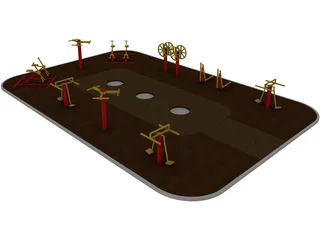 Outdoor Gym Equipment 3D Model