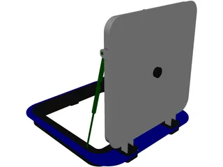 Watertight Steel Hatch Flush Type 3D Model