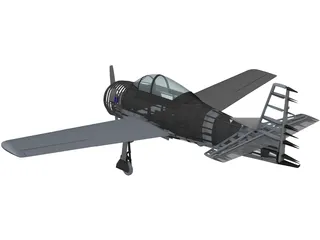 North American T-28 Trojan RC Airplane 3D Model