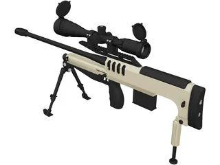 .338 Lapua Magnum Bullpup 3D Model