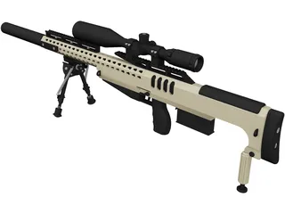 .338 Lapua Magnum Bullpup SD 3D Model