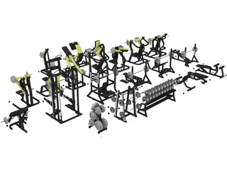 Gym Set Strenght 3D Model