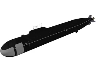 Yasen Class Russian Submarine 3D Model