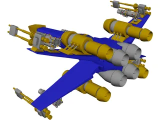 X-Wing Plane 3D Model