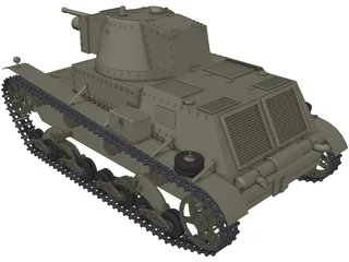 7TP Polish Light Tank 3D Model