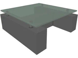 Coffee Table with Glass 3D Model