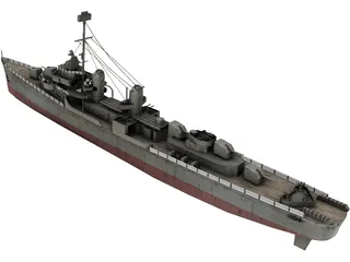 Fletcher Class Destroyer 3D Model