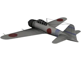 A6M Zero Navy Camo 3D Model