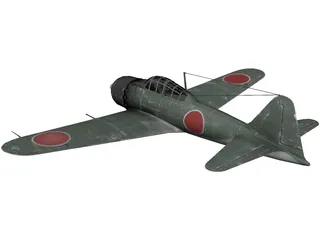 A6M Zero Ground Camo 3D Model
