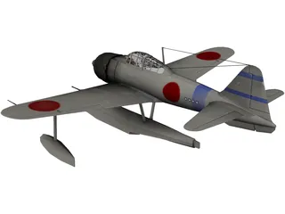 A6M Rufe Navy Camo 3D Model