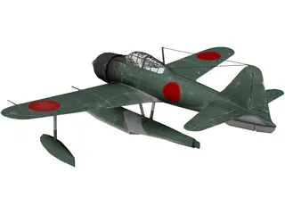 A6M Rufe Ground Camo 3D Model