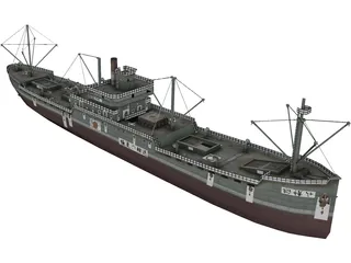 Japanese Merchant Ship 3D Model