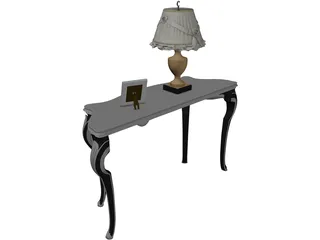 Console with Lamp 3D Model