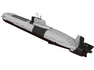 Typhoon-class Submarine 3D Model