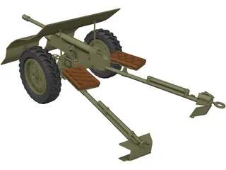 Bofors wz36 Antitank Gun 3D Model