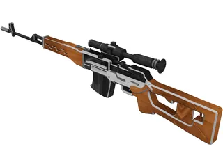 SVD Dragunov Sniper Rifle 3D Model