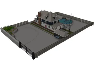 Two-Bedroom House 3D Model