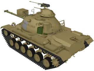 M48A3 Patton Main Battle Tank 3D Model