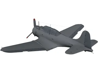 Douglas SBD Dauntless 3D Model