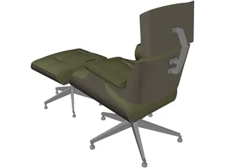 Chair Eames with Footstool 3D Model