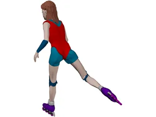 Woman with Scates 3D Model