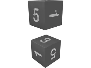 Numbered Dice 3D Model