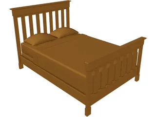 Bed Contemporary 3D Model