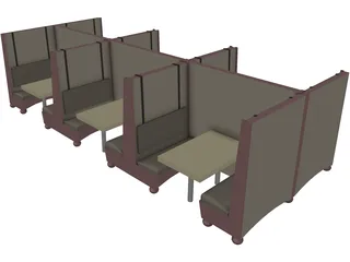Booth 6 Unit Princeton 3D Model