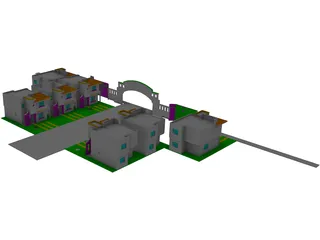 Mexican Neighborhood 3D Model