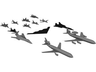 Airplanes Set 3D Model
