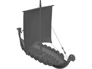 Dragon Longboat 3D Model