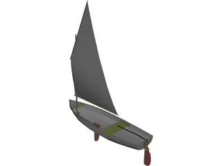 Dingy Sail Boat 3D Model