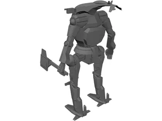 Hatchet Mech Warrior 3D Model