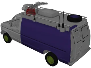 Television Live Truck 3D Model