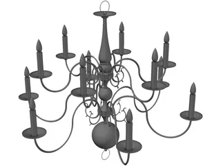 Colonial Chandelier 3D Model